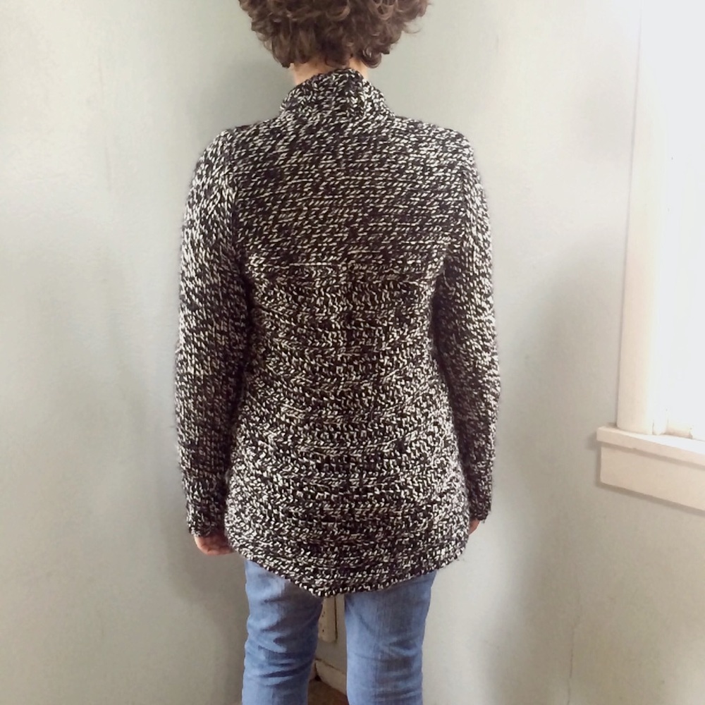 Express Black White Chunky Knit Cozy Cardigan XS - Picture 8 of 8